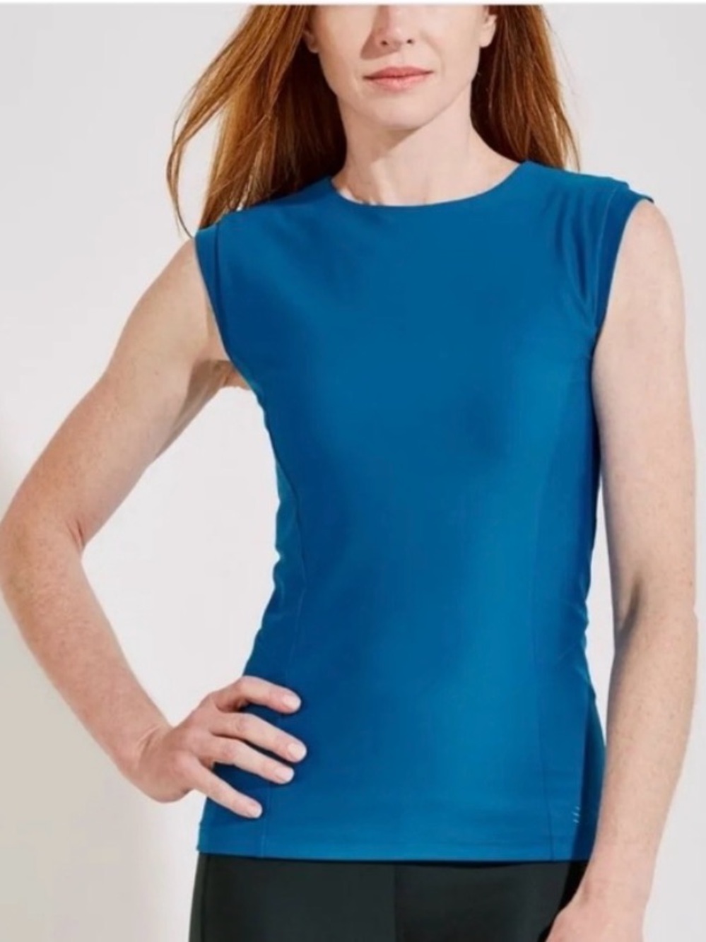 Coolibar Teal Blue UPF 50+ Sleeveless Performance Tank